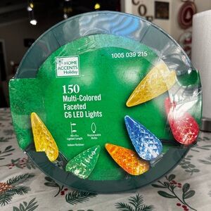 Home Accents Holiday 150 Multi Colored Faceted C6 LED Lights  49.8 Ft Lighted